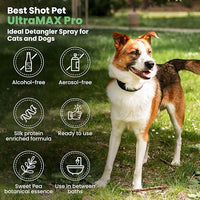 Best Shot UltraMAX Pro Finishing Spray, Ideal Detangler Spray for Pets, Hydrating and Soothing Pet Grooming Spray, for Dogs and Cats, 17 Oz.