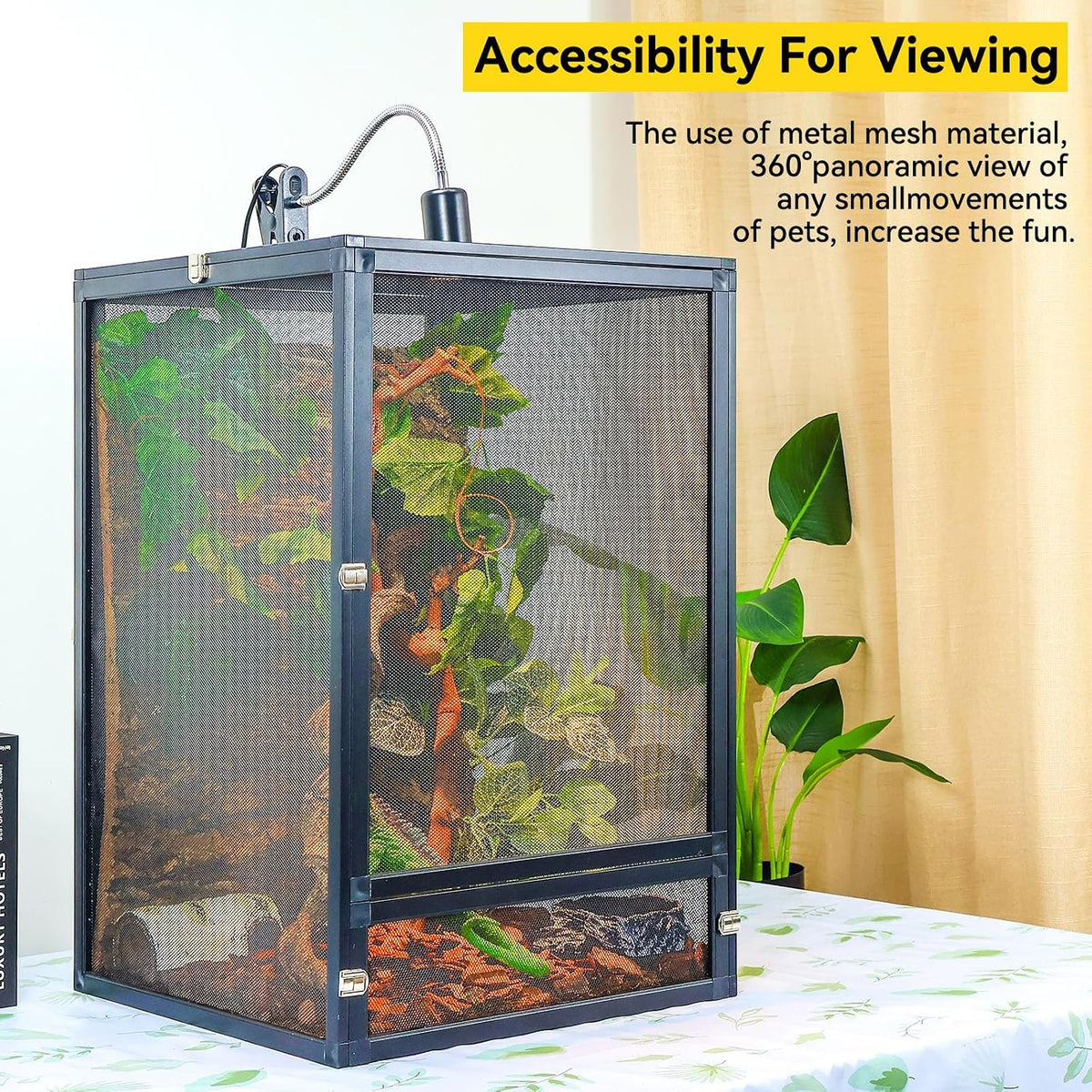 RunDuck Foldable Reptile Terrarium Kit 33 Gallon 26"x17"x17" – Essentials for Reptiles And Amphibians - Black / 26"x17"x17" - image 3
