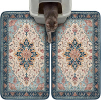 Hompet cat litter mat 2 pack with waterproof 4-layer construction and non-slip backing