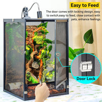 RunDuck Foldable Reptile Terrarium Kit 33 Gallon 26"x17"x17" – Essentials for Reptiles And Amphibians - Black / 26"x17"x17" - image 4