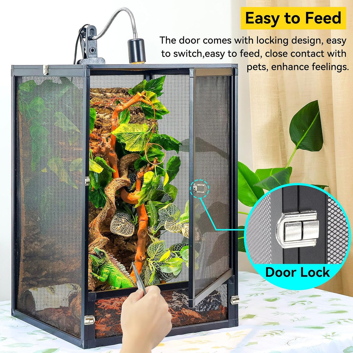 RunDuck Foldable Reptile Terrarium Kit 33 Gallon 26"x17"x17" – Essentials for Reptiles And Amphibians - Black / 26"x17"x17" - image 4