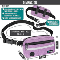 PetAmi Hands Free Dog Leash, Dog Running Leash Belt for Walking Jogging, Dog Waist Zipper Pouch Fanny Pack with Poop Bag Dispenser, Dual Padded Handle Bungee Leash for Small Medium Large Dogs, Single