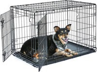 New World by Midwest 42-Inch Single Door Crate, for Large Breeds - Double Door - Black / Medium (36"L)