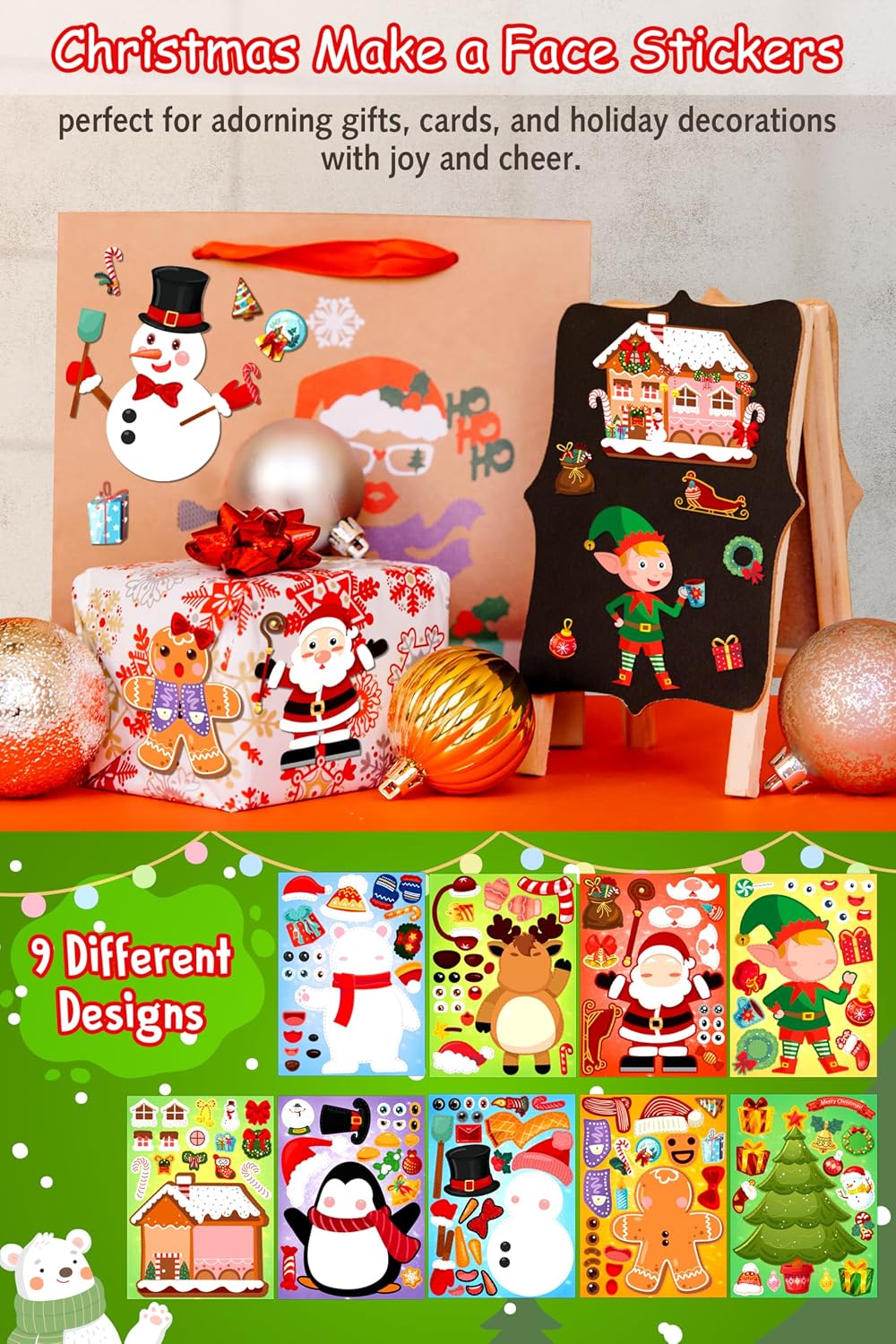 LINAYE make your own Halloween stickers, 60 sheets with ghost, witch and vampire parts - view 11