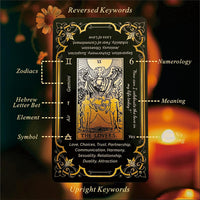 Black Gold Tarot Cards Set, Beginner's Tarot Cards with Meanings - image 2