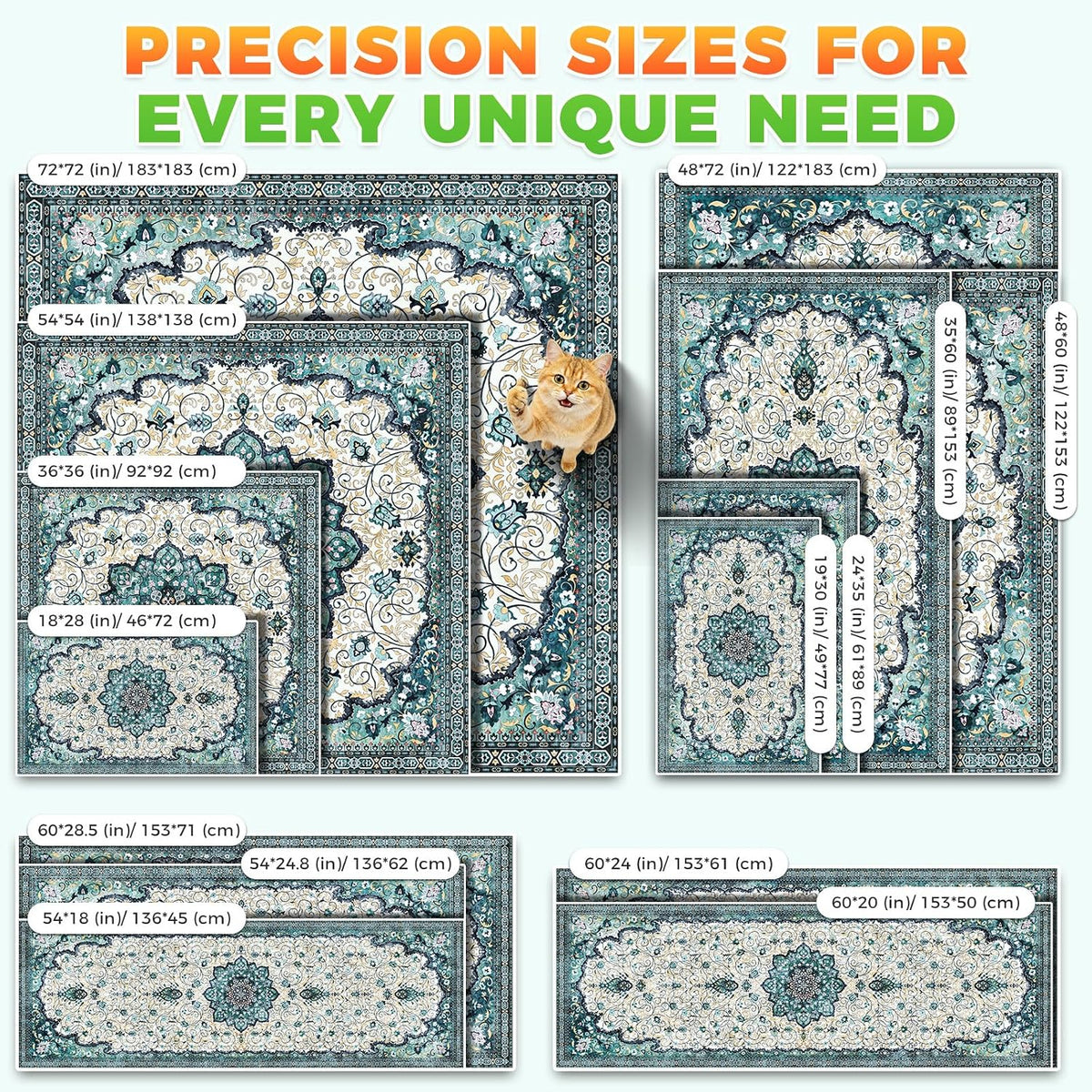 Hompet Cat Litter Mat 2 Pack - 28.5x60 Inch (Pack of 2) / Turquoise - image 4