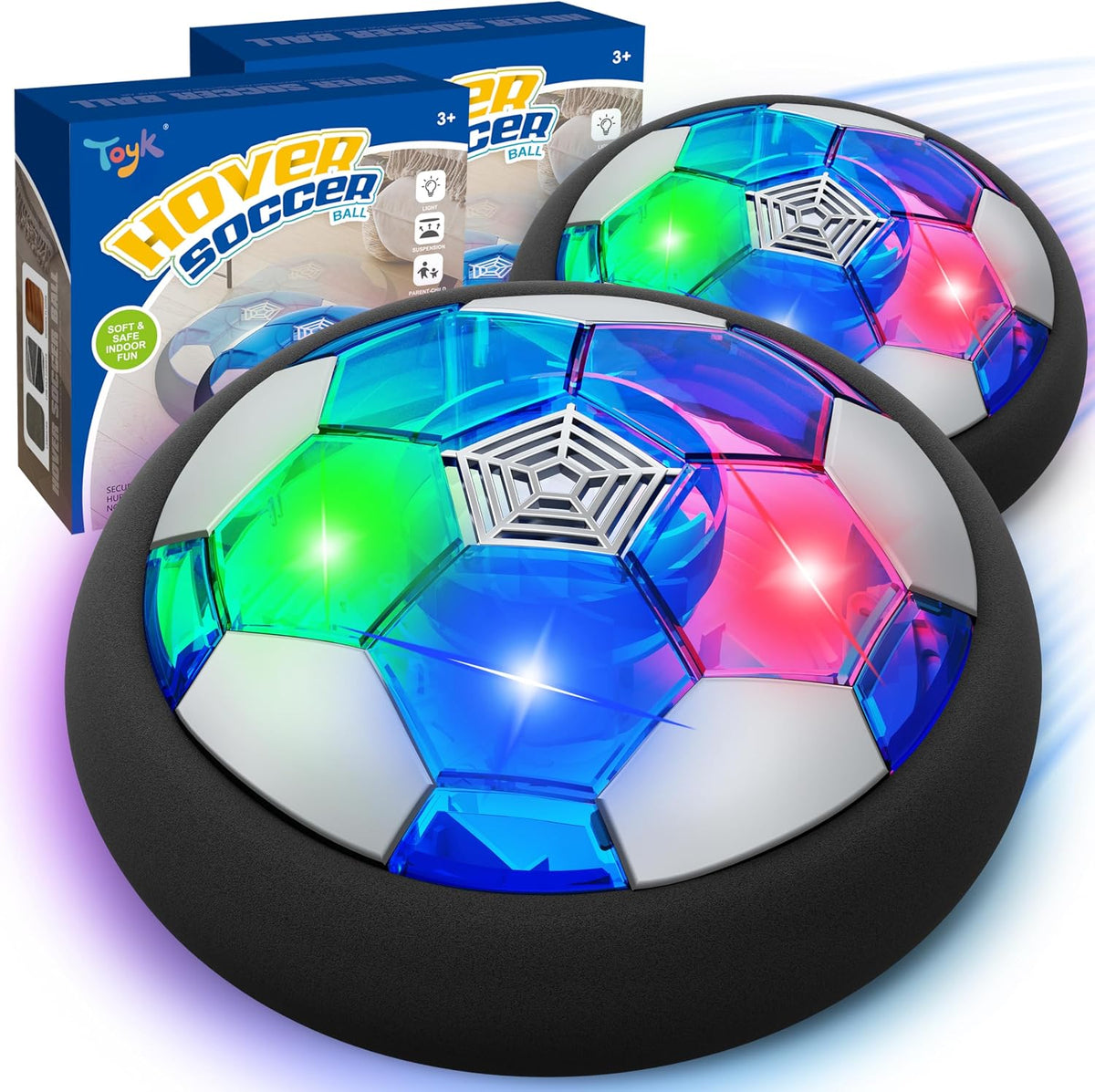 Toyk Boy Toys, LED Hover Soccer Ball - Blue+blue