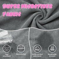Super Absorbent Dog Bathrobe - Grey, Pink edging / Small - image 2