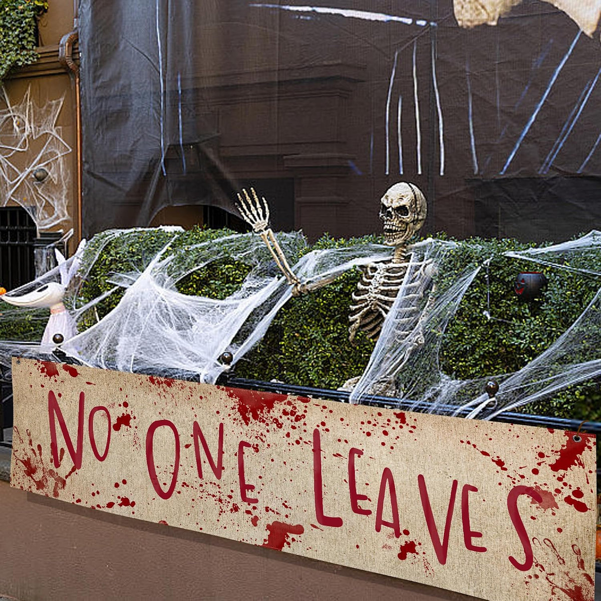 Watayo 71 x 20 inch bloody Halloween banner reading Time To Float - view 8