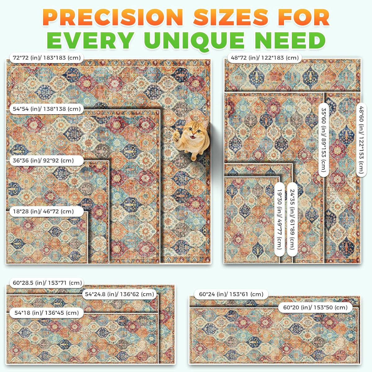 Hompet Cat Litter Mat 2 Pack - 19x30 Inch (Pack of 2) / Cream Moroccan Trellis - image 4