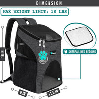 PetAmi Cat Backpack Carrier for Small Dogs and Large Cats - Heather Charcoal - image 2
