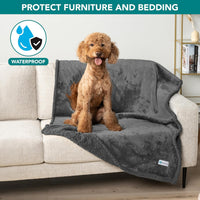 PetAmi Waterproof Dog Blanket for Medium Large Dog Pet, 60x40 - Large 60 X 40 Inches / Gray/Gray Sherpa - image 4