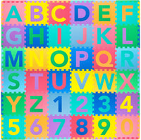 ProSource Kids Foam Puzzle Floor Play Mat with Shapes & Colors 36 - ABC & 123
