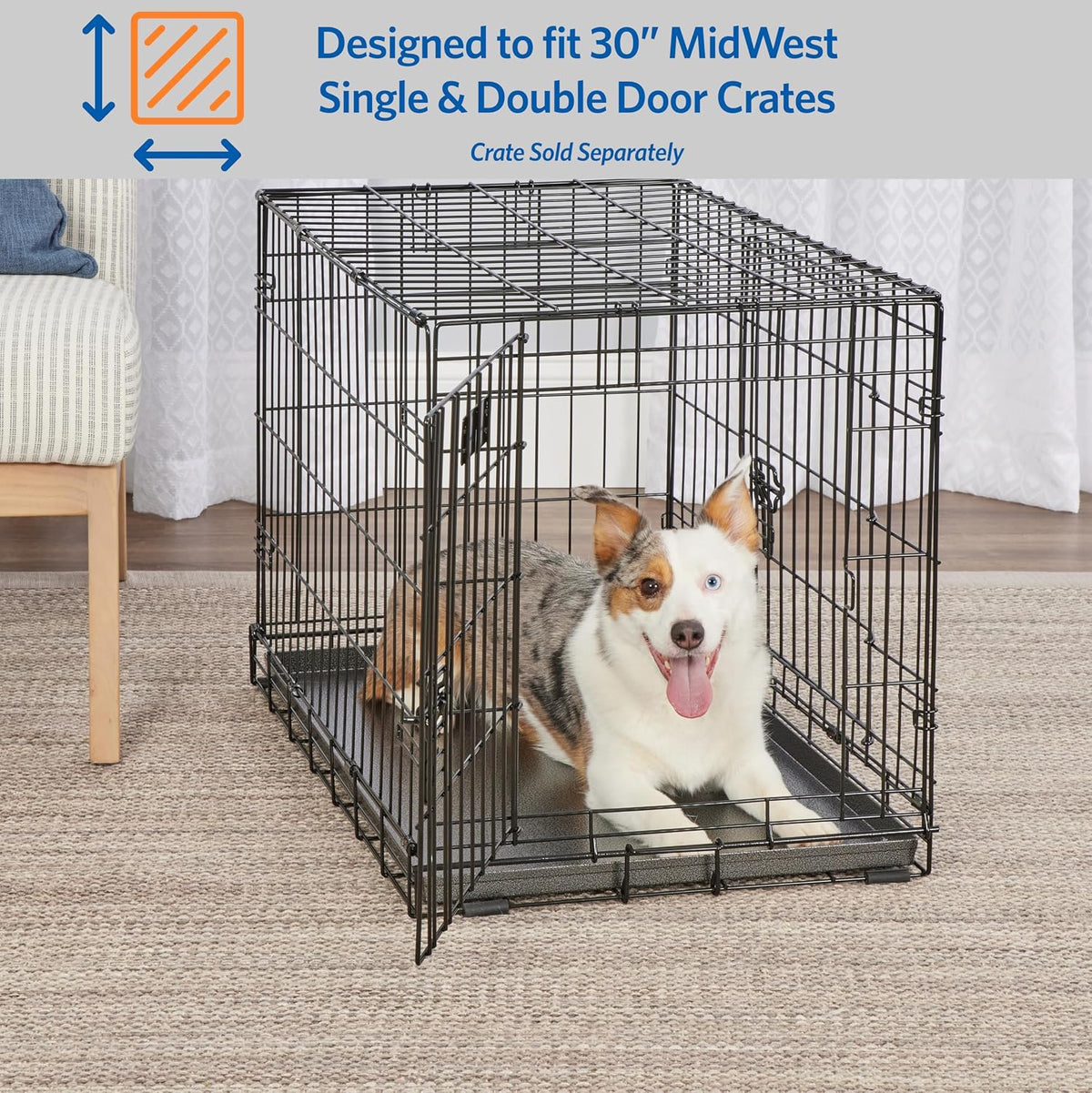MidWest Homes for Pets Metal Dog Crate Replacement Pan - Sliver / 30 Inch - image 4