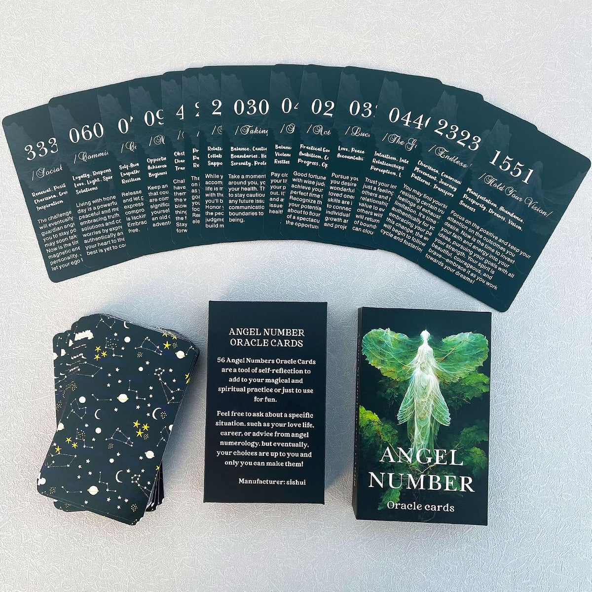 DPEHAKMK angel numbers oracle cards deck for beginners, 56 cards - view 3