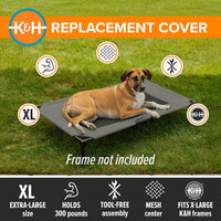 K&H Outdoor Elevated Dog Bed Pet Cot Replacement Cover - Gray/Black Mesh / X-Large 50 X 32 Inches - image 3