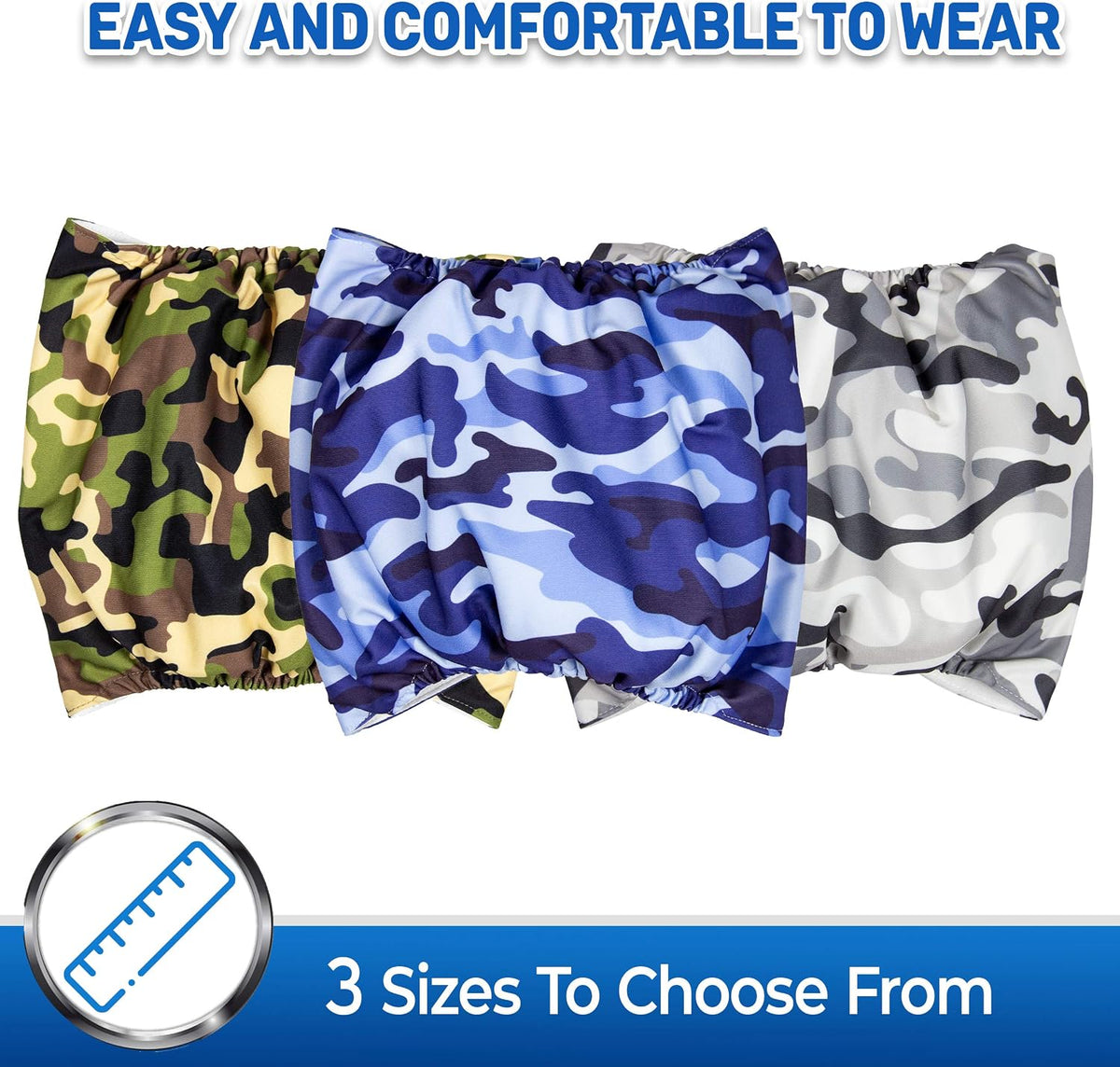 Male Dog Belly Manner Band Wraps Nappies, Blue Green and Purple - Camo / Large (20"-31" Waist) - image 3