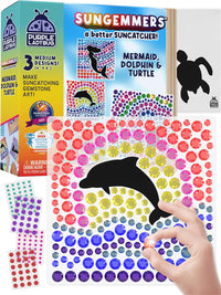 SunGemmers Suncatcher Kit for Kids - Mermaid, Dolphin, & Turtle
