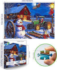 Vintage Paint Hummingbird Flower 500 Piece Puzzles for Adults - Colorful-500 Piece-christmas Snowman / 23" X 15" - image 2