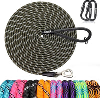 ZALER Long Dog Leash, 50 feet 30ft 20ft 15ft 10ft Dog Training Lead, Heavy Duty Reflective Check - Green / 50FT*2/5"