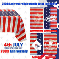 3PCS Demon Hunters Birthday Tablecloth Decorations - Patriotic Sparkly Tablecloths - image 4