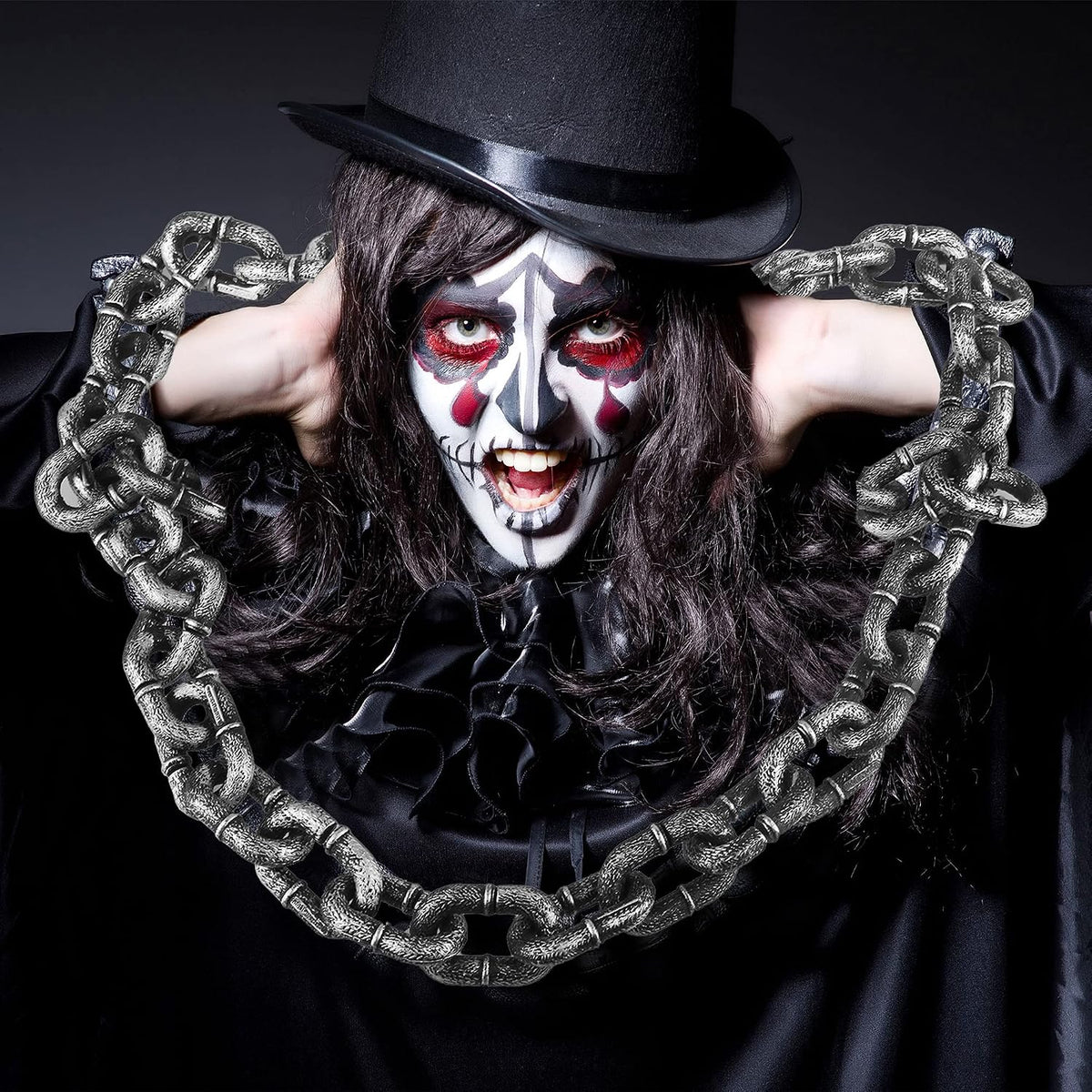 2 Pack 6 Feet Halloween Chains Plastic Chains Props Decoration Prison - image 4