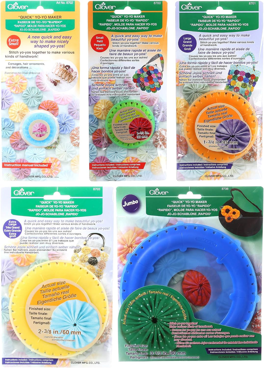 Bundle of Five Quick Yo-Yo Makers: Extra Small, Small, Large