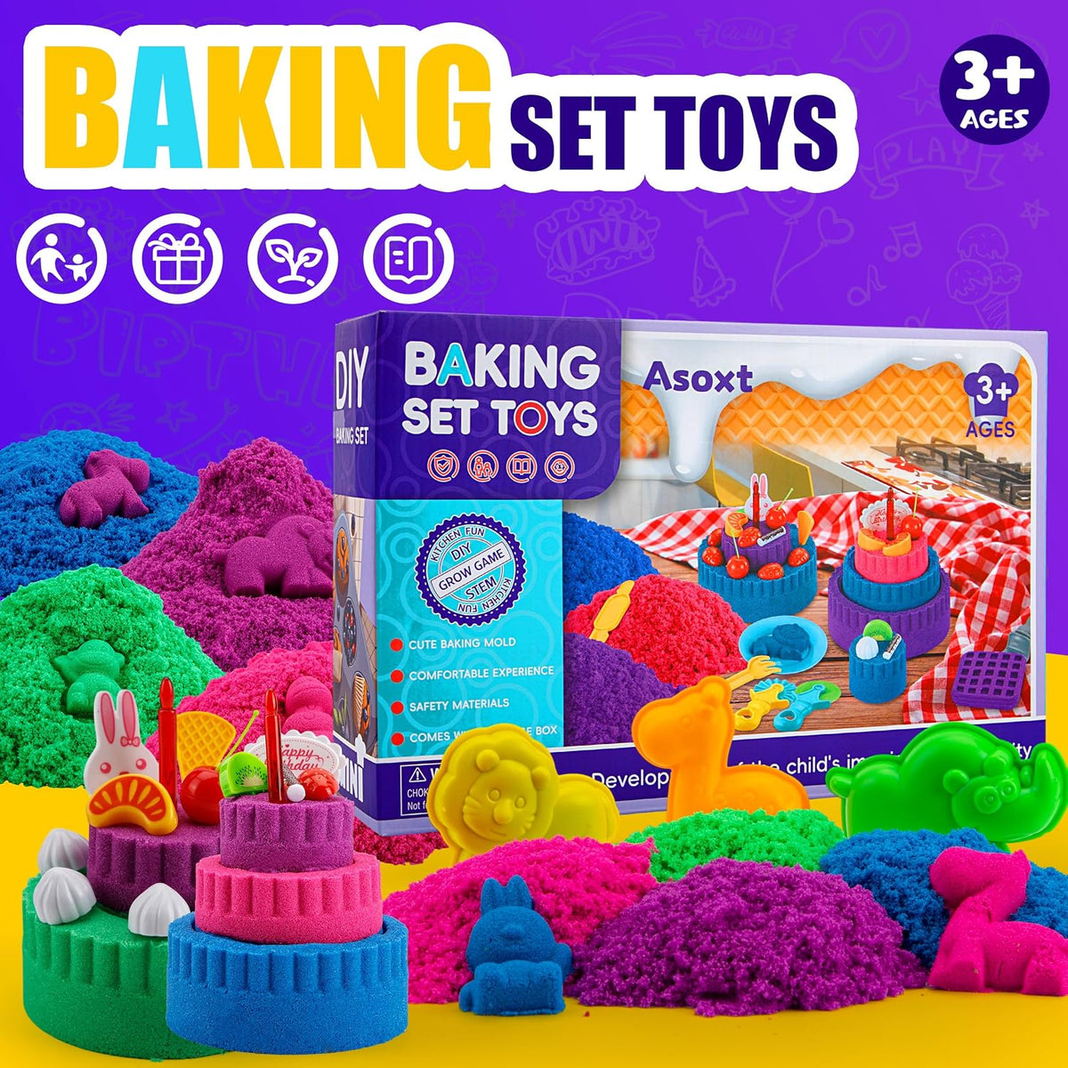 Asoxt Sensory Bin for Boy Girl Kid Toy, 17 Molds - image 2