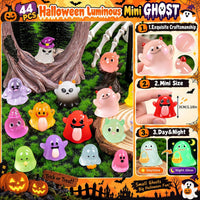 44Pcs Halloween Mini Ghost Figurines 44 Styles Luminous Resin - 44pcs-luminous Ghosts - image 3