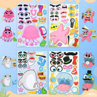 JOYIN 36 Sheets 9"x6" Make a face Stickers for Kids - Sea - image 3