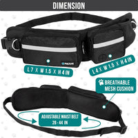PetAmi Hands Free Dog Leash with Waist Running Belt Bag, Single – Essentials for Dogs - 1 Leash / Black - image 2