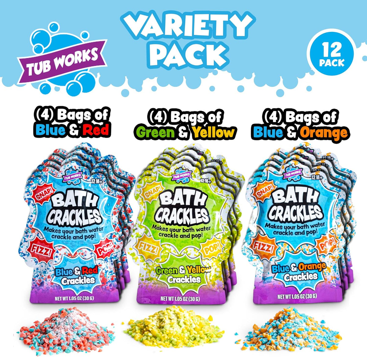 Tub Works Bath Crackles Bath Toy, Variety 12 Pack - image 2