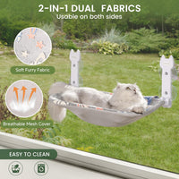 2-Pack Large Cat Window Perch, Cordless Foldable Cat Hammock – Essentials for Cats - Shallow Perch / 2 Pack - L - image 2
