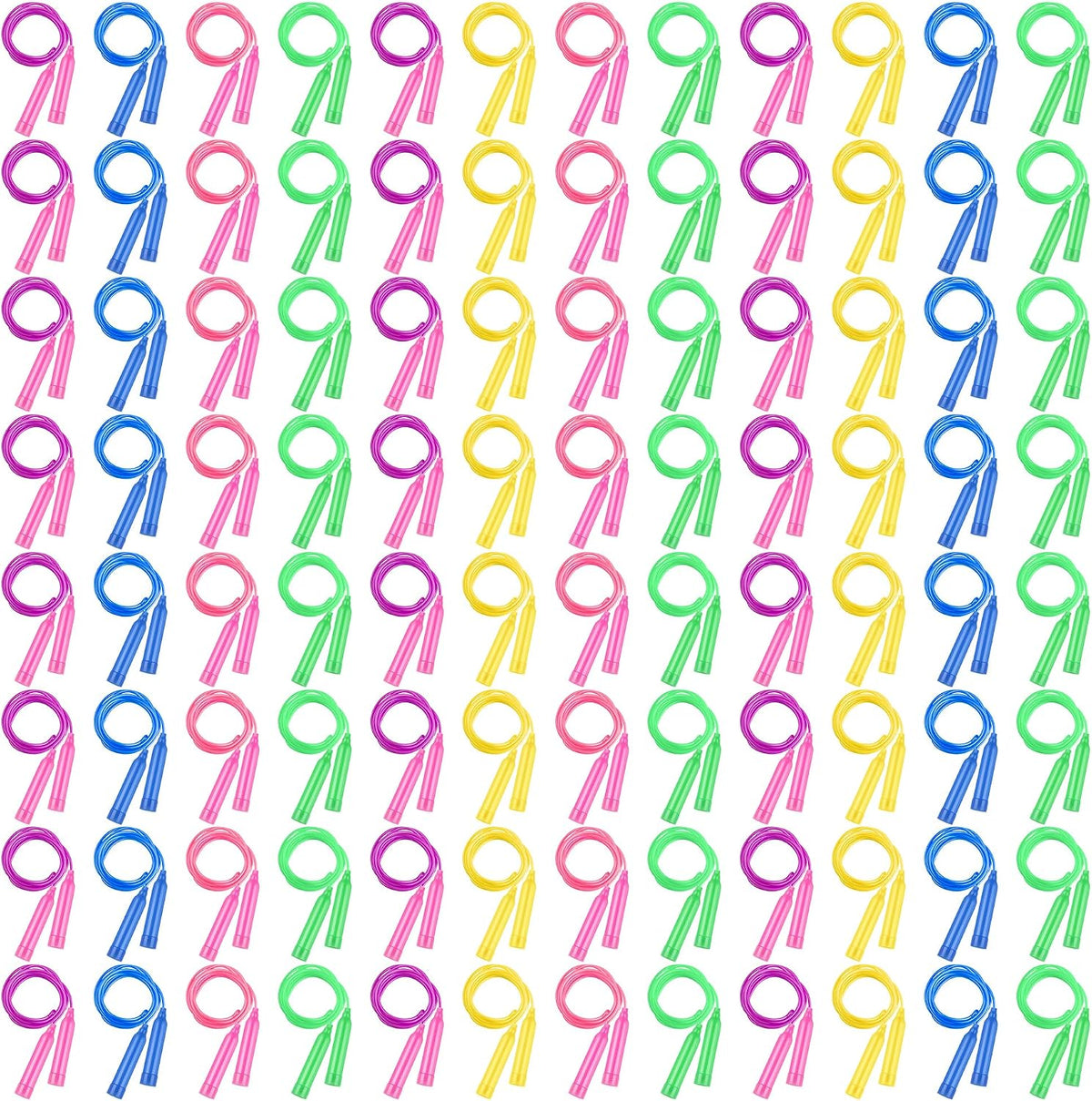 Elcoho kids jump rope set, 36 colorful adjustable skipping ropes with plastic handles - view 3