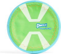 Chuckit! Paraflight Flying Disc Dog Toy, Floats, Size Large - Large / Green/Max Glow