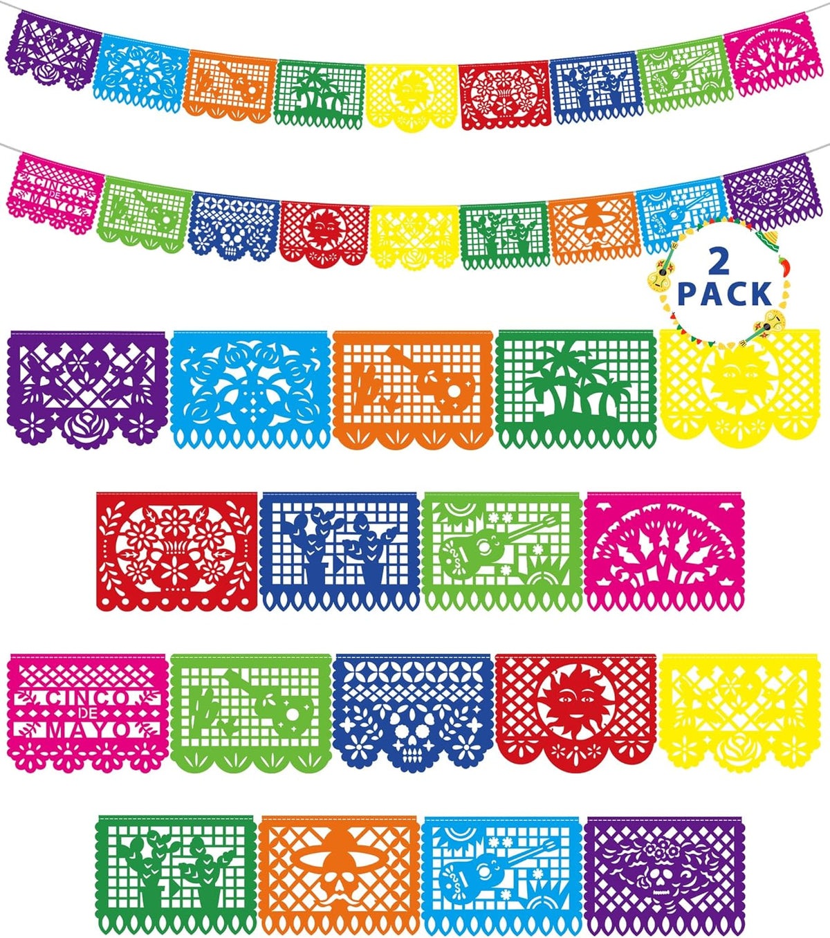 18 FT Cinco De Mayo Party Decorations - 2 Pack