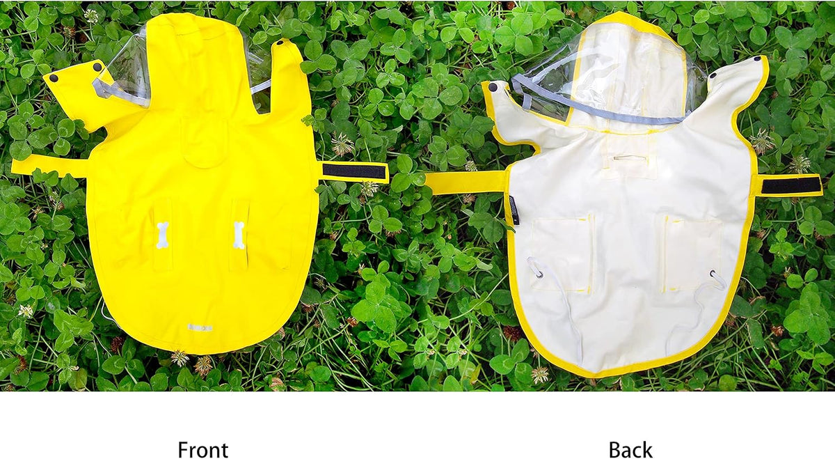 MAMORE Dog Raincoat Waterproof Reflective Adjustable Pet Rain Jacket - X-Large: 37-55lbs / Yellow - image 2