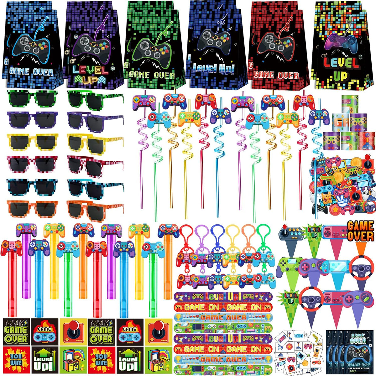 PLOUGVI 702PCS Halloween Party Favors Supplies Decorations - Video Game Party Favors