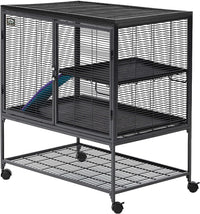 Critter Nation by MidWest Double Unit Small Animal Cage – Essentials for Small Pets - Black: 1/2 Inch Wire Spacing: Critter Nation / Single Story