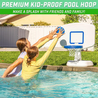 GoSports Splash Hoop Classic white pool basketball hoop with water basketball - view 2