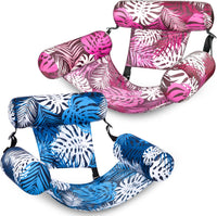 SLOOSH Inflatable Pool Floats Adult - Pink,Blue-Tropical Leaves