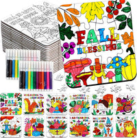 MUOUAKATE Christian Halloween crafts for kids, 24 blank coloring puzzle sets - view 2