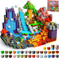 EWED 200 piece forest themed magnetic building blocks with trees, houses and figures