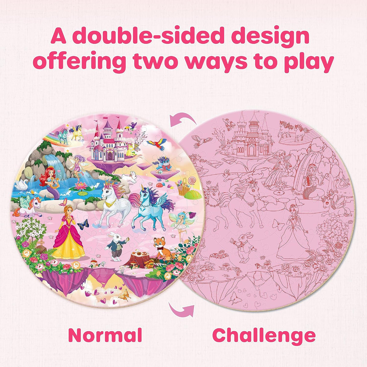 SYNARRY Unicorn Princess Mermaid Fairy Floor Puzzles for Kids Ages 3-5 – Fun for Kids & Family - Unicorn Princess Mermaid Fairy - image 2