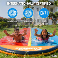 JAMBO Premium Triple Water Slide with 3 Bodyboards - 18ft Multicolor - image 3