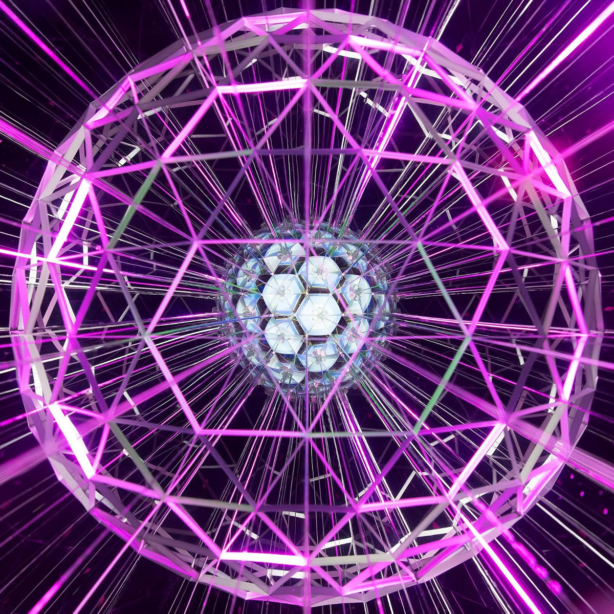 VAT19 Original Kaleido-Sphere mirrored tetrahedron kaleidoscope with sphere on top - view 3