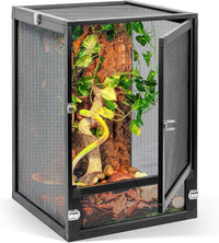 RunDuck Foldable Reptile Terrarium Kit 33 Gallon 26"x17"x17" – Essentials for Reptiles And Amphibians - Black / 18"x13"x13"
