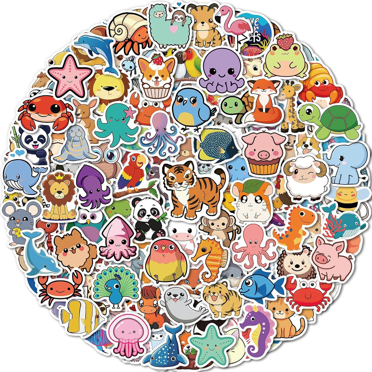 100 Pcs Animal Stickers for Kids, Cute Water Bottle Stickers - 300 Pcs