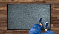 WaterHog Diamond | Commercial-Grade Entrance Mat with Rubber Border – Indoor/Outdoor, Quick Drying, Stain Resistant Door Mat (Bluestone, 6' x 12')