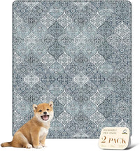 nunubaby Washable Pee Pads for Dogs, Stylish, Non-Slip and Leak-Proof Pee Pads. Reusable Potty Pads for Dogs for Crates and Floors.(Blue/Multi, 31" x36" )